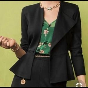 CABI Black Peplum Agency Jacket 3549; Size 4